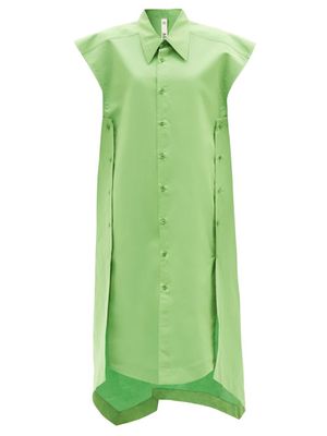 Petar Petrov - Adri Buttoned-slit Cotton-blend Shirt Dress - Womens - Green