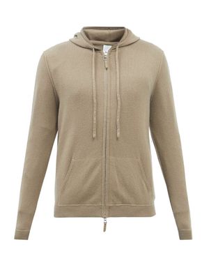 Allude - Zipped Wool-blend Hooded Sweatshirt - Mens - Brown