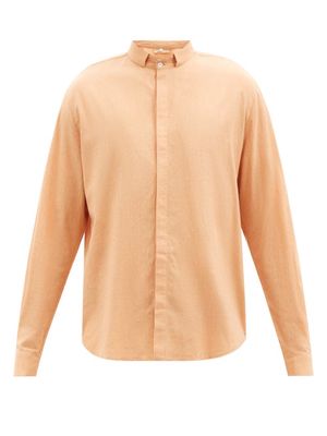 11.11 / Eleven Eleven - Slubbed Cotton-voile Shirt - Mens - Pink