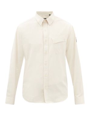 Belstaff - Logo-patch Cotton-poplin Shirt - Mens - Beige