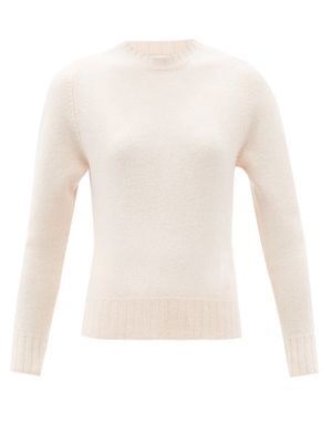 Jil Sander - Round-neck Boiled-wool Sweater - Womens - Light Pink