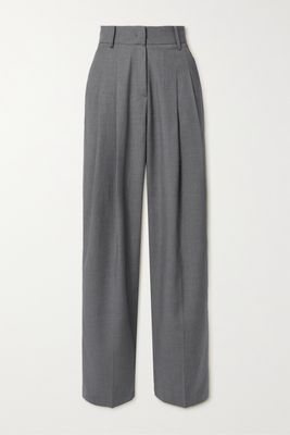 Frankie Shop - Gelso Pleated Tencel-blend Straight-leg Pants - Gray