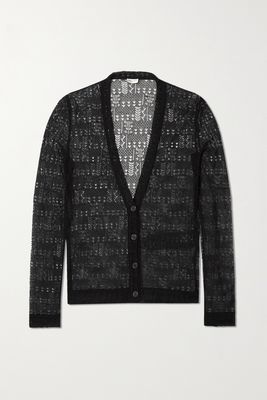 SAINT LAURENT - Pointelle-knit Modal-blend Cardigan - Black