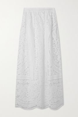 Dolce & Gabbana - Linen-blend Corded Lace Maxi Skirt - White