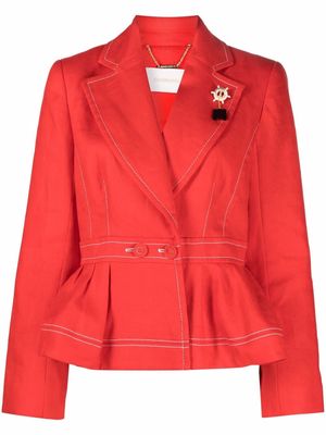 ZIMMERMANN Postcard Peplum linen jacket - Red