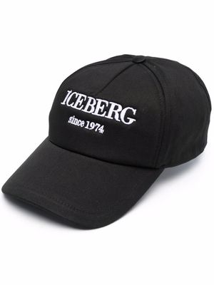 Iceberg logo-embroidered cap - Black