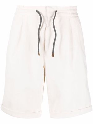 Brunello Cucinelli drawstring cotton shorts - Neutrals