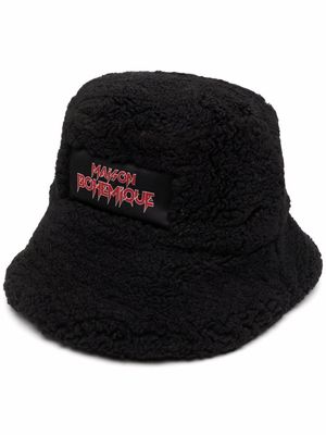 Maison Bohemique logo-patch bucket hat - Black