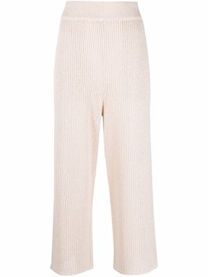 Le 17 Septembre wide-leg ribbed trousers - Neutrals