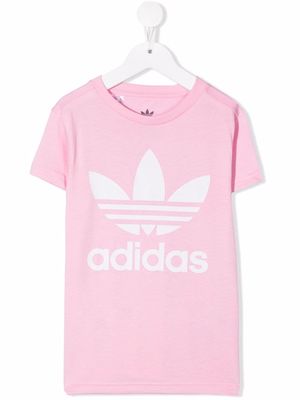 adidas Kids Trefoil logo-print T-shirt - Pink