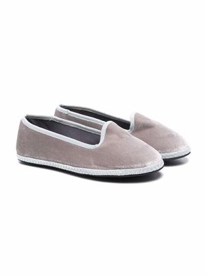 Siola slip-on velvet-effect loafers - Grey