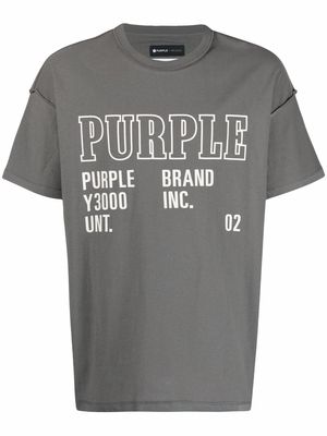 Purple Brand logo-print T-shirt - Grey