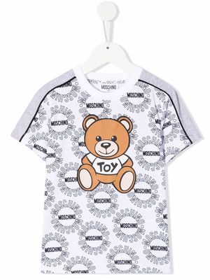 Moschino Kids bear-motif logo-print T-shirt - White