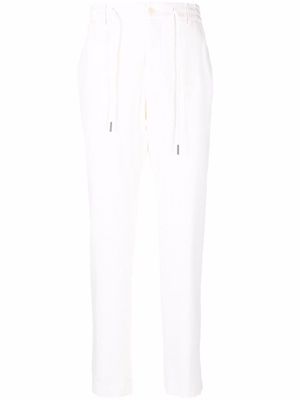 Tagliatore drawstring cotton trousers - White