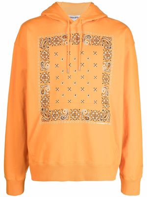 Kenzo bandana-print organic cotton hoodie - Orange