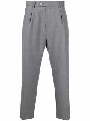 ETRO side-stripe linen trousers - Grey