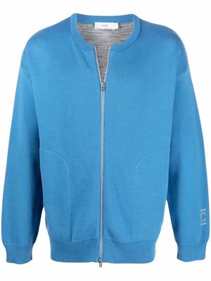 Closed zip-up knit jacket - Blue