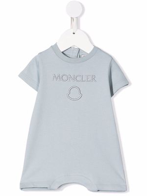 Moncler Enfant embroidered-logo cotton shorties - Blue
