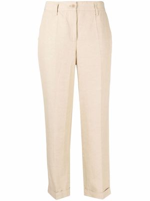 P.A.R.O.S.H. turn-up hem tapered trousers - Neutrals