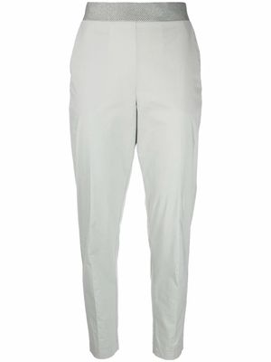Le Tricot Perugia contrast-waist tapered trousers - Green