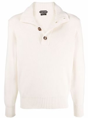 TOM FORD button-up roll-neck sweater - Neutrals