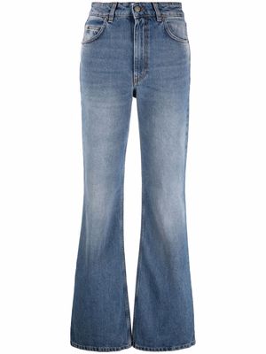 TWINSET faded-finish flared trousers - Blue
