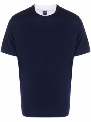 Fedeli contrast-trim crewneck T-shirt - Blue