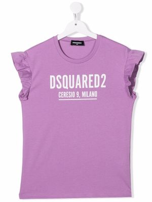 Dsquared2 Kids TEEN logo-print cotton T-shirt - Purple