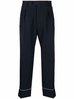 ETRO contrast-piped cropped trousers - Blue