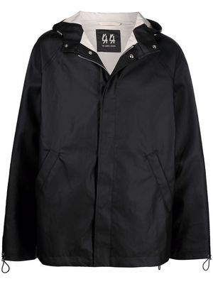 44 label group drawstring-hooded coat - Black