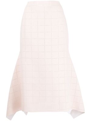 Maticevski fitted perforated midi skirt - Pink