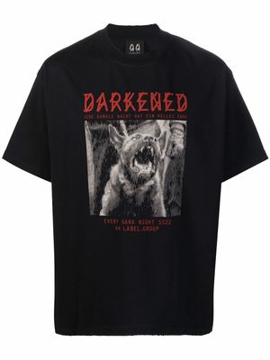44 label group bat-print short-sleeve T-shirt - Black