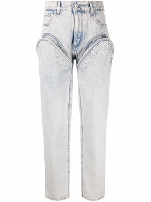 Y/Project cut-out straight-leg jeans - Blue