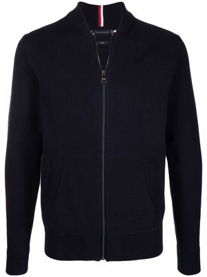 Tommy Hilfiger zip-front band collar cardigan - Blue