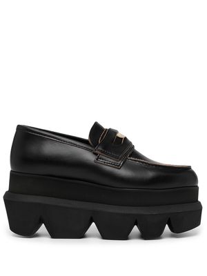 sacai platform penny loafers - Black