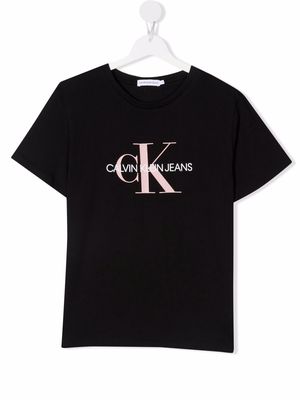 Calvin Klein Kids logo-print short-sleeve T-shirt - Black