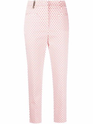 Peserico polka dot-print cropped trousers - Neutrals