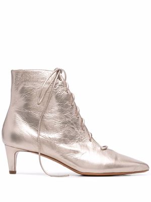 Forte Forte metallic laced ankle boots - Pink