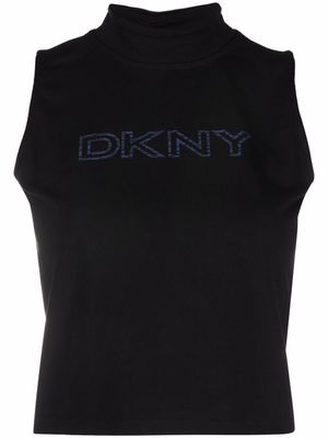 DKNY logo-print cropped tank top - Black