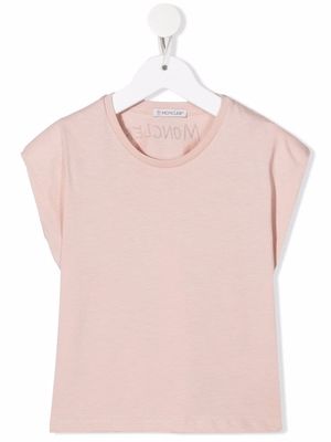 Moncler Enfant slogan-print short-sleeve T-shirt - Pink