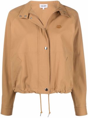 Kenzo logo patch press-stud jacket - Brown