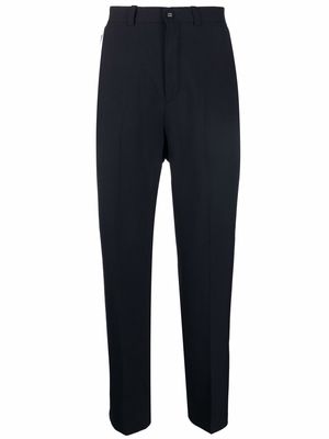 Closed high-waisted straight leg trousers - Blue