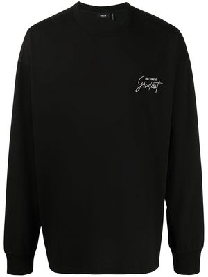 FIVE CM The Sunset-embroidered long-sleeve T-shirt - Black