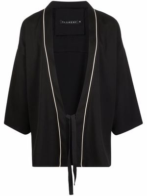Alchemy tie-fastening long-sleeved robe - Black