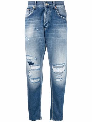 DONDUP distressed tapered jeans - Blue