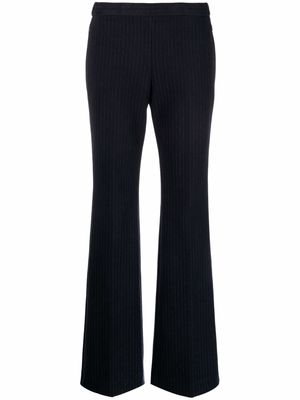 Theory pinstripe flared cotton-blend trousers - Blue