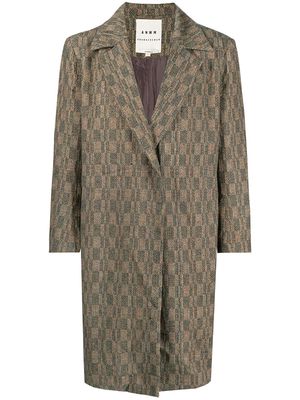 Onefifteen x Anowhereman geometric-print coat - Multicolour