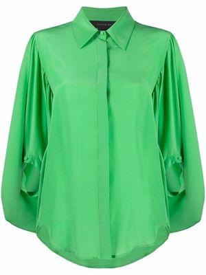 Federica Tosi draped-sleeves silk blouse - Green