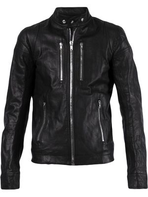 Rick Owens zip-up leather jacket - Black