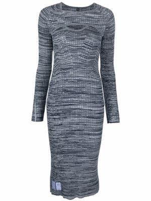 MCQ long-sleeved knitted midi dress - Blue